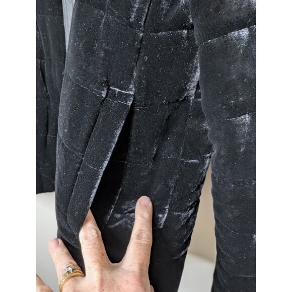EILEEN FISHER Jacket S Velvet Silk Blend Full Zip Quilted Lined Black - Picture 5 of 10